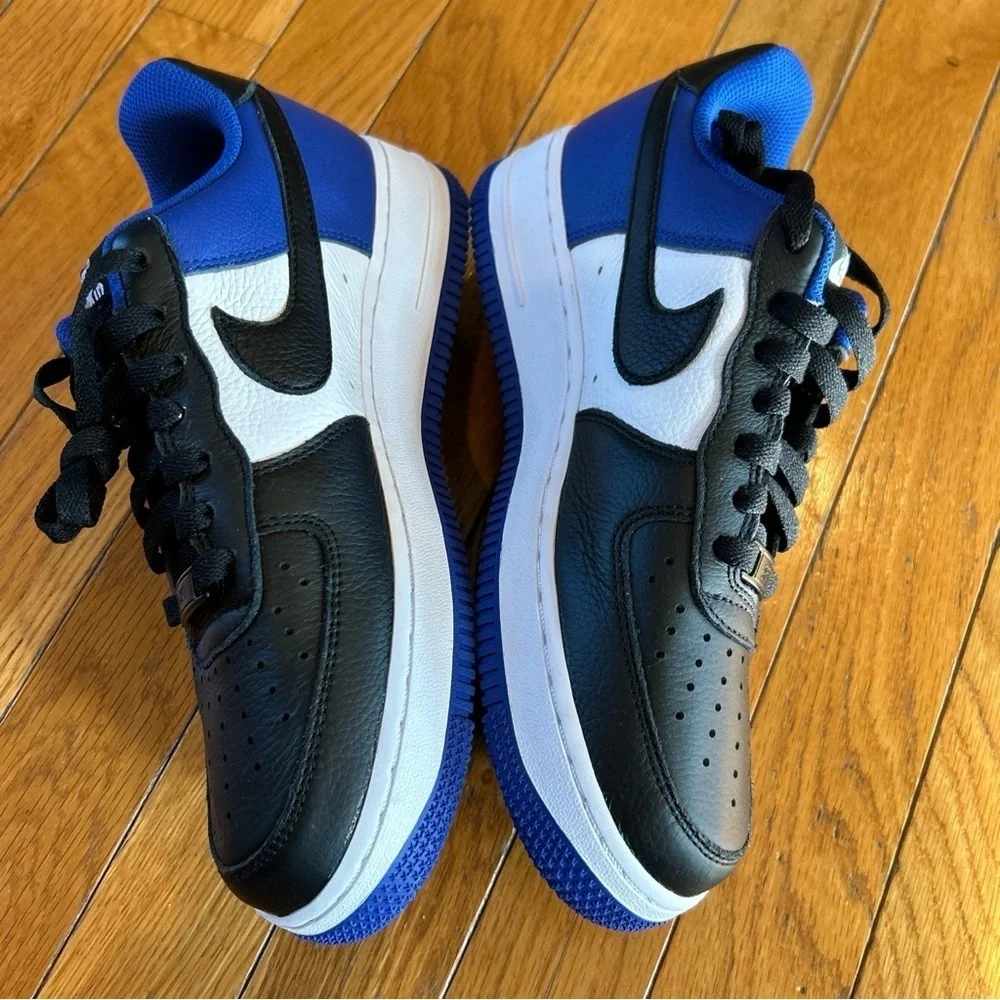 New Authentic Nike AF1 By You Air Force 1 Low Black White Blue Women’s Size 7.5